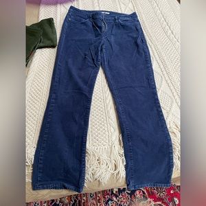 Navy Blue Corduroy Straight Leg Pants Size 14R